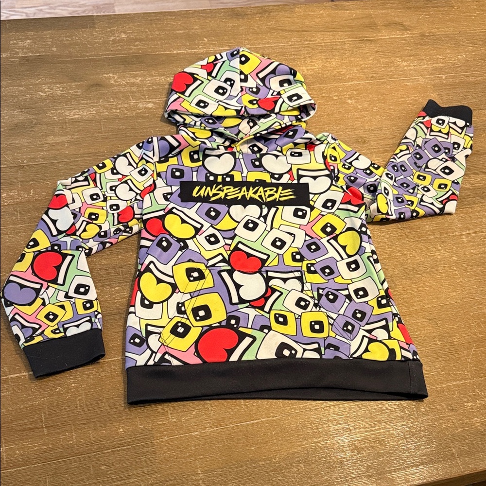 Kids Colorful Unspeakable Graphic Hoodie boys M but fits like a boys small